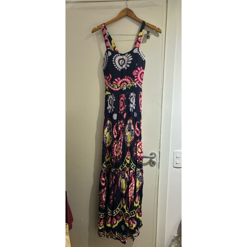 Vestido longo estampado colorido TAM M - usado