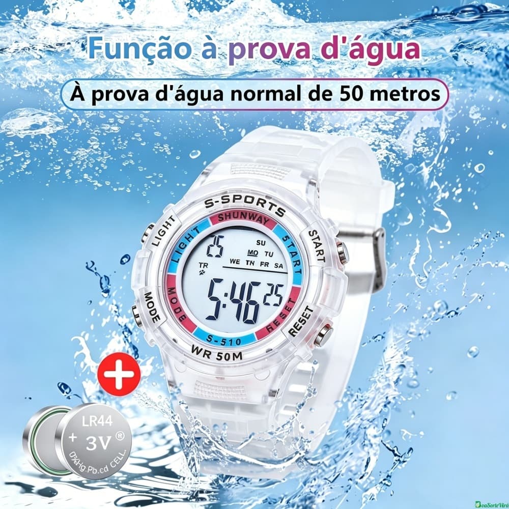 Relógio De Pulso Eletrônico Feminino Resistência Profissional à água Adequado Para Mulheres E Crianças Presente