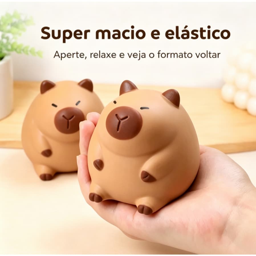 Brinquedo Capivara Fofo Squishy Antiestresse - Macio e Elástico | Fidget Toy Apertar | Presente amado pelas crianças