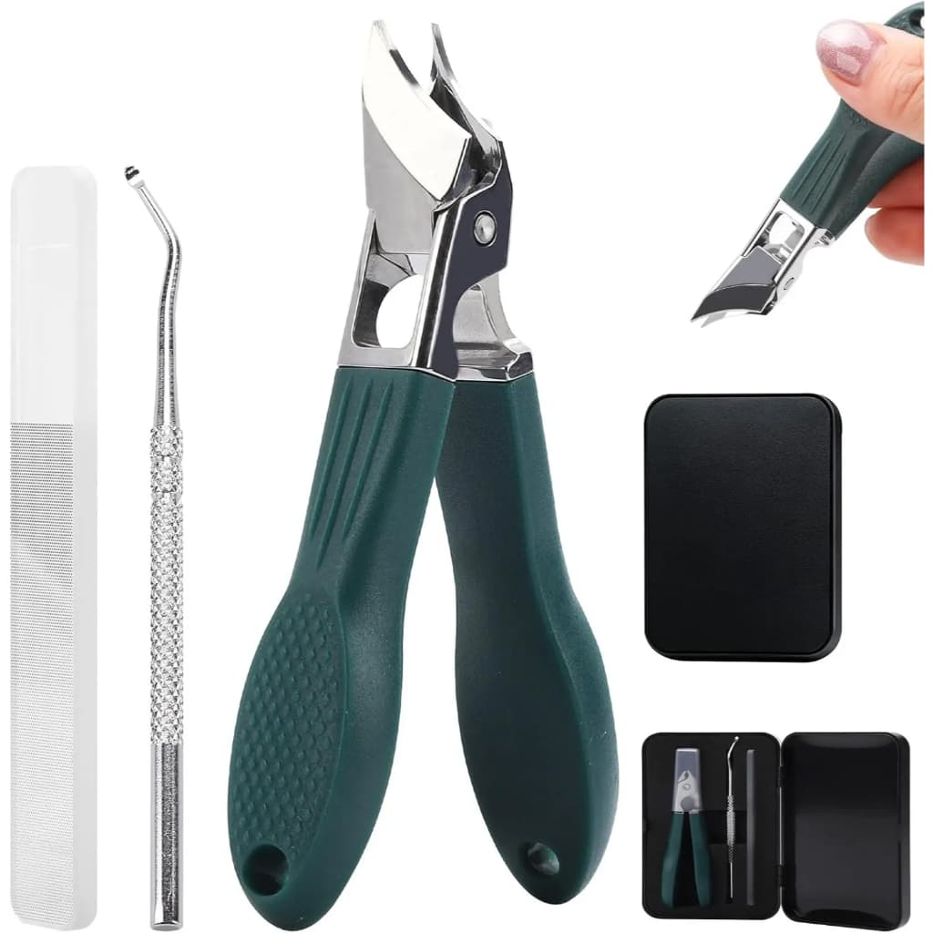 3PC Cortador De Unhas Anti-Respingo Inox Para Unhas Grossas Encravadas Corte Perfeito Original