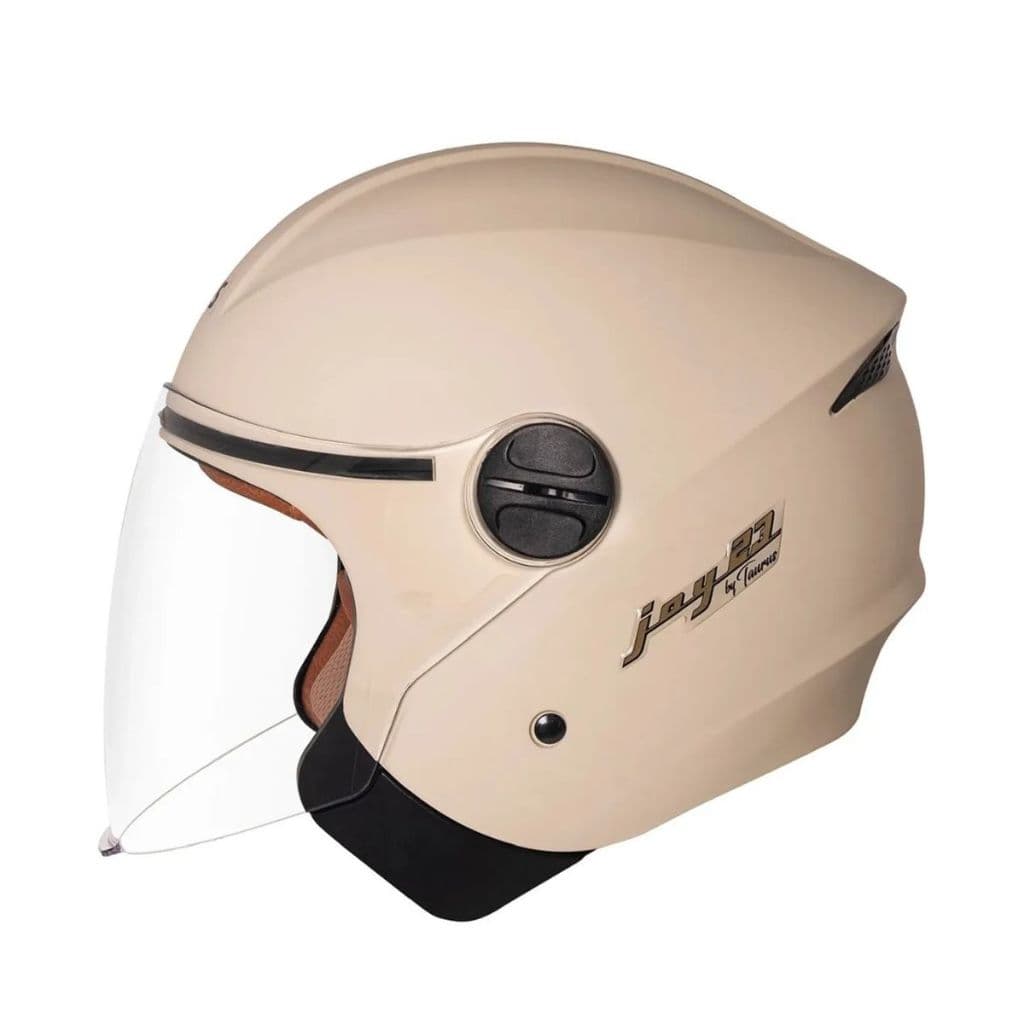 Capacete Moto Joy23 Aberto By Taurus Acabamento Em Couro Cor Bege