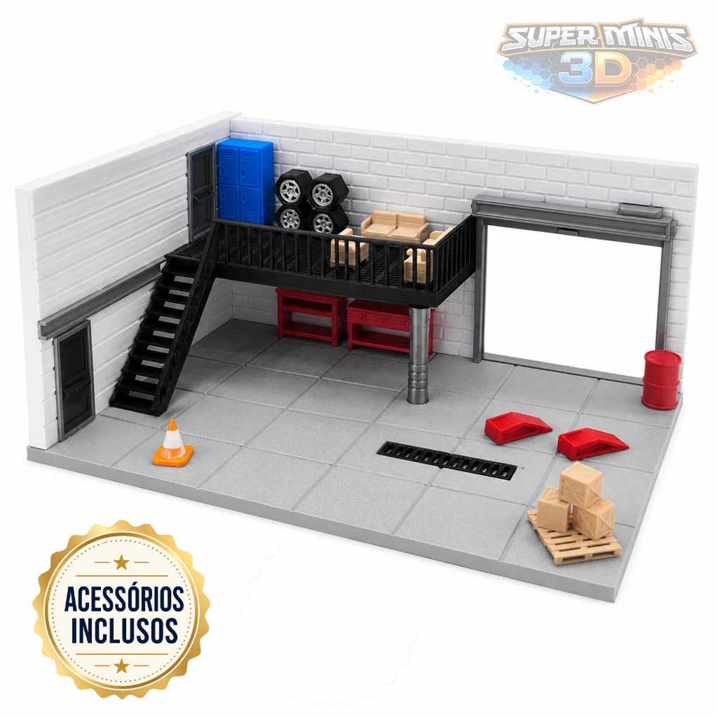 Mini Diorama Oficina  Expositor Colecionador Para escala 1:64
