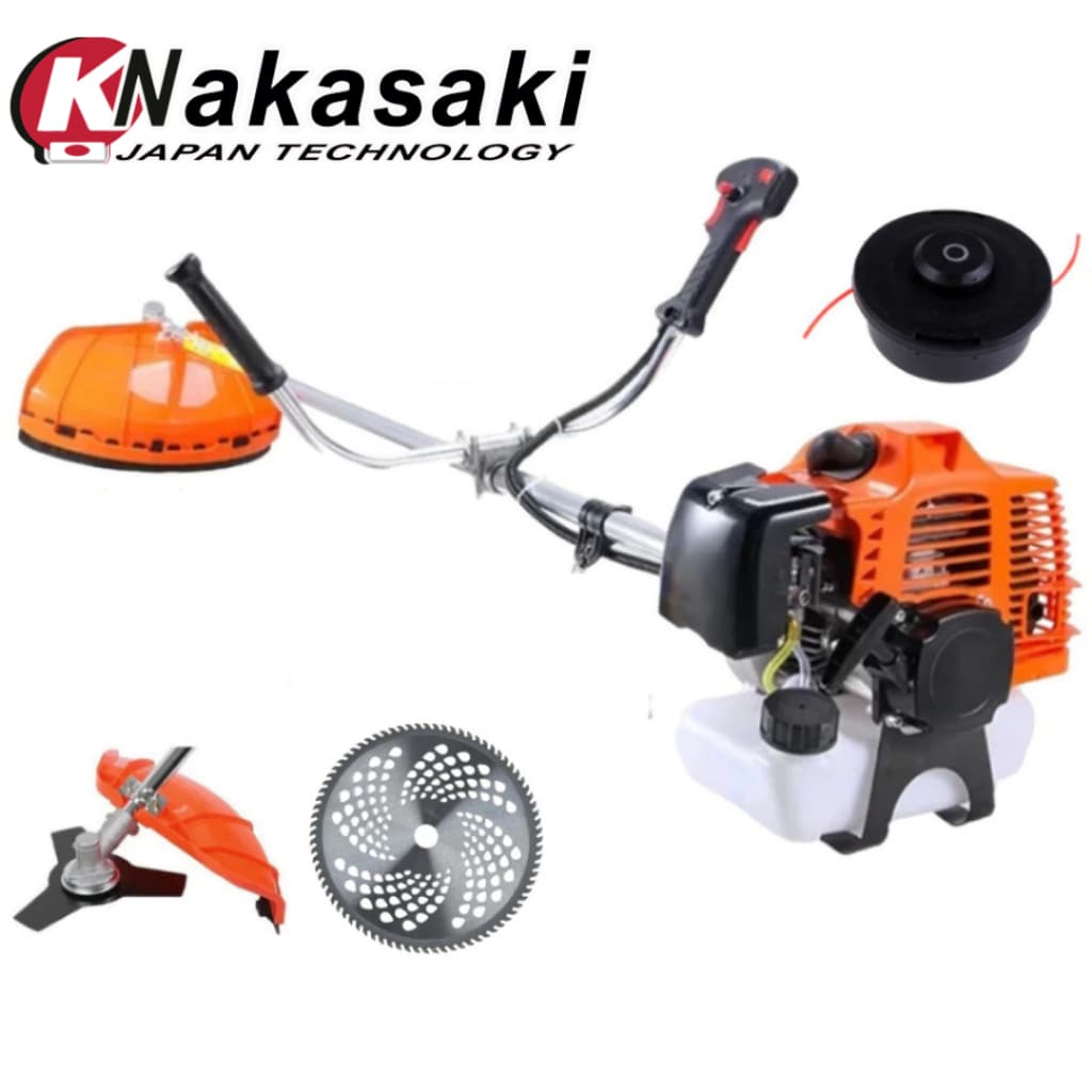 Roçadeira Gasolina Profissional 75cc + Disco de Vídea 80 Dentes Motosserra Nakasaki