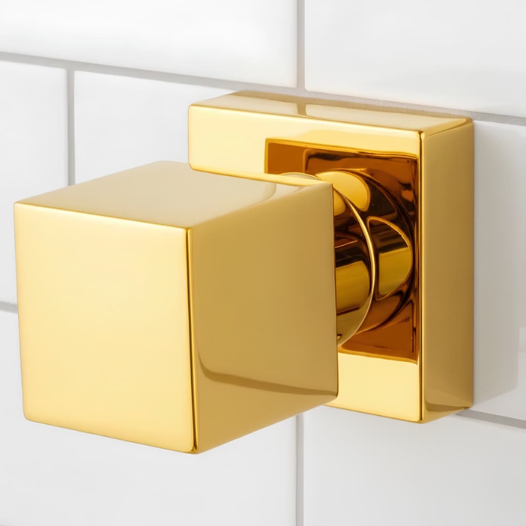 Acabamento Quadrado em Metal Para Registro de Pressão Gaveta Deca Dourado Gold 1/2 3/4