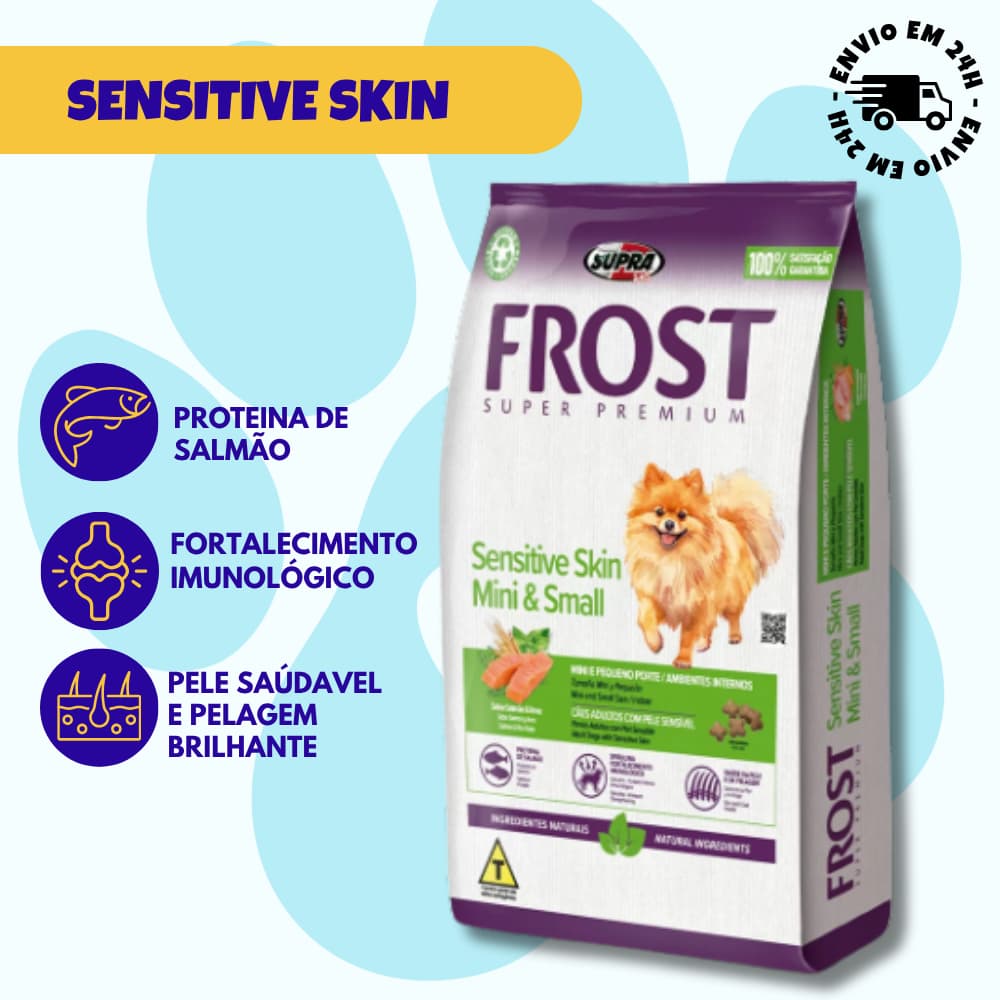 RAÇÃO FROST SENSITIVE SKIN SUPER PREMIUM CAES MINI & SMALL