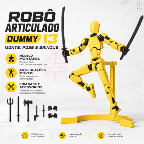 Robô Articulado Montável Dummy 13 Boneco de Ação DIY Brinquedo de Montar Infantil Presente