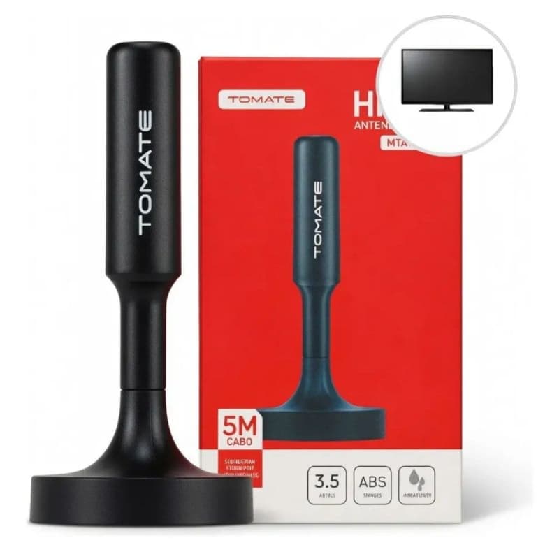 Antena Digital HDTV Tomate MTA-3023 Interna/Externa Cabo 5 Metros À Prova D'água