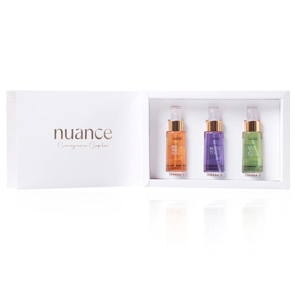 Kit Cronograma Capilar Nuance 3 Etapas 3x60ml Reconstrução Nutrição Crescimento