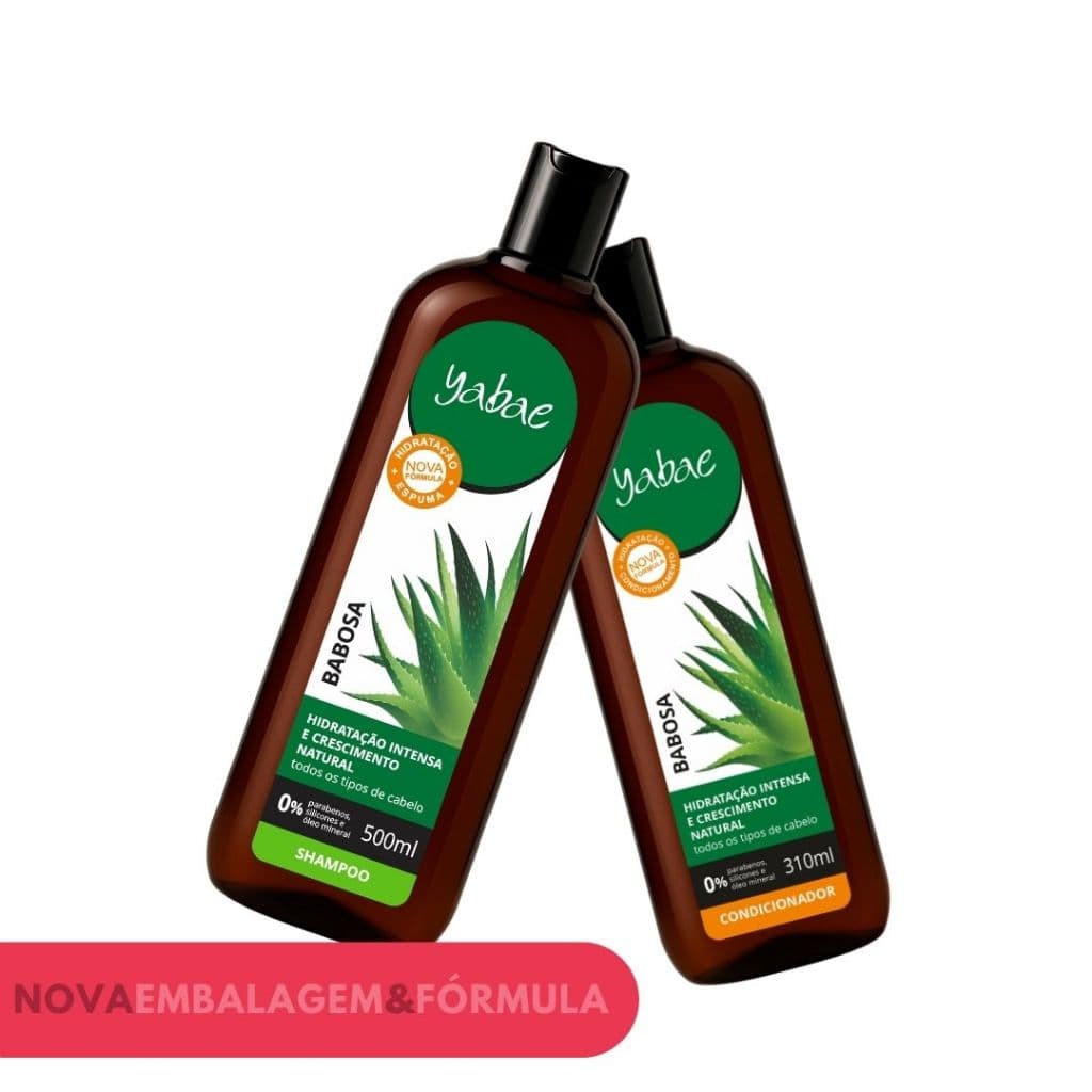 Shampoo e Condicionador Babosa Yabae – Shampoo 500ml e Condicionador 310ml