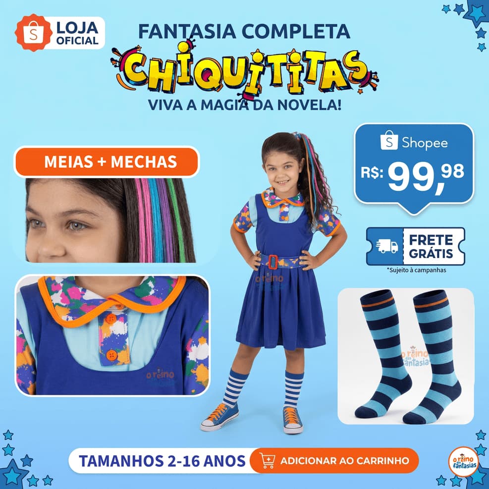 FANTASIA CHIQUITITAS COMPLETA COM MEIA