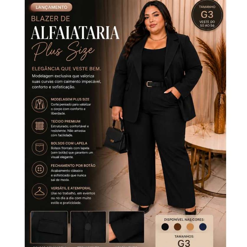 Blazer Plus Size Feminina  G1 G2 G3