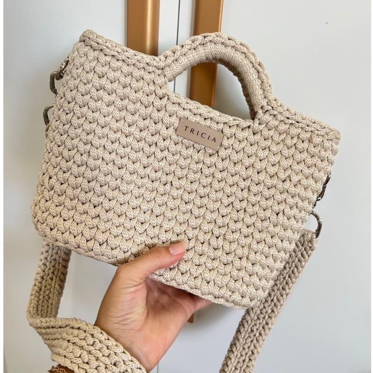 Bolsa Juh Crochê Alça Transversal  Feminina Artesanal Espaçosa Bolsa Linda Bolsa Luxo Bolsa de Ombro
