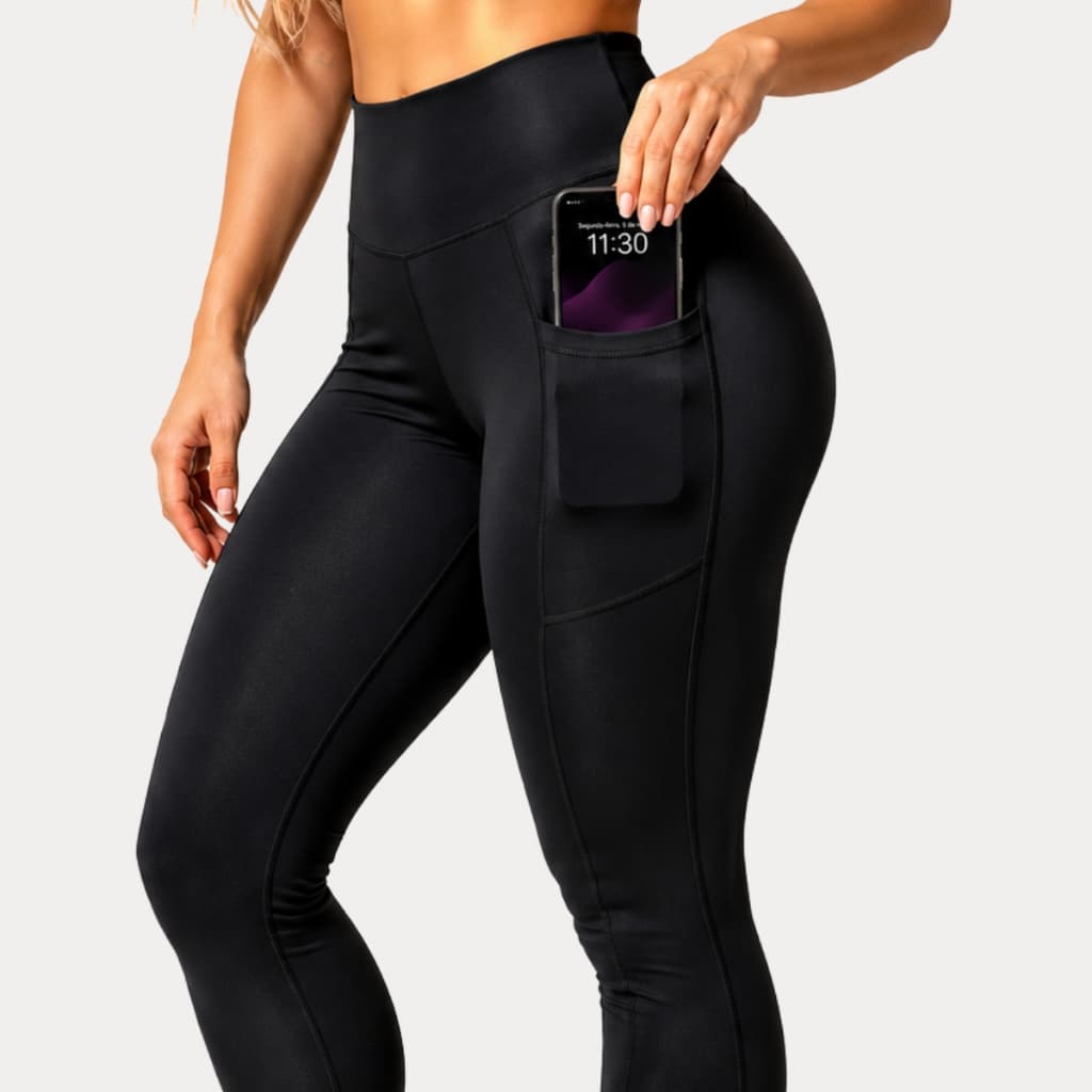 Calça Legging Montaria Bolso Lateral Legging Academia Cintura Alta Legging Zero Transparência Suplex