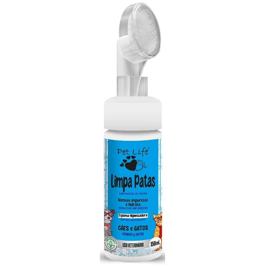 Limpa Patas Pet Life 150mL - Com escova Macia e Sem Enxágue