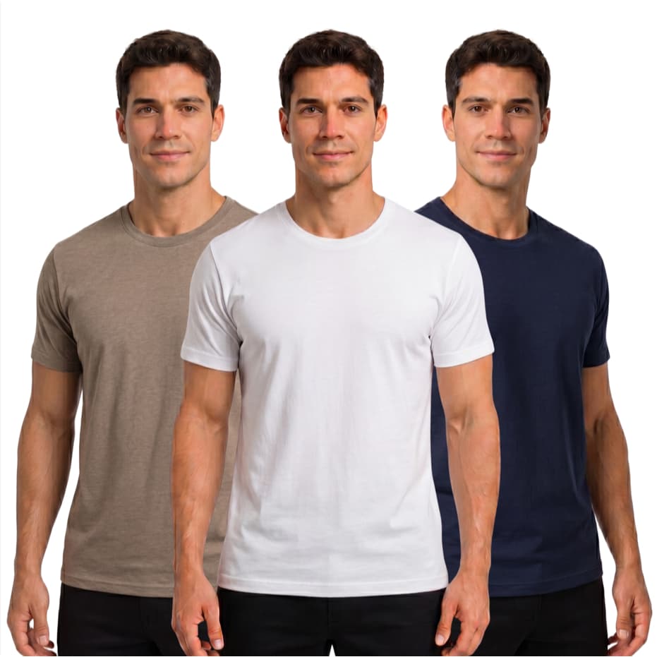 Kit 3 Camisetas Masculinas Algodão Premium Casual Estampadas e Básicas Dia a Dia