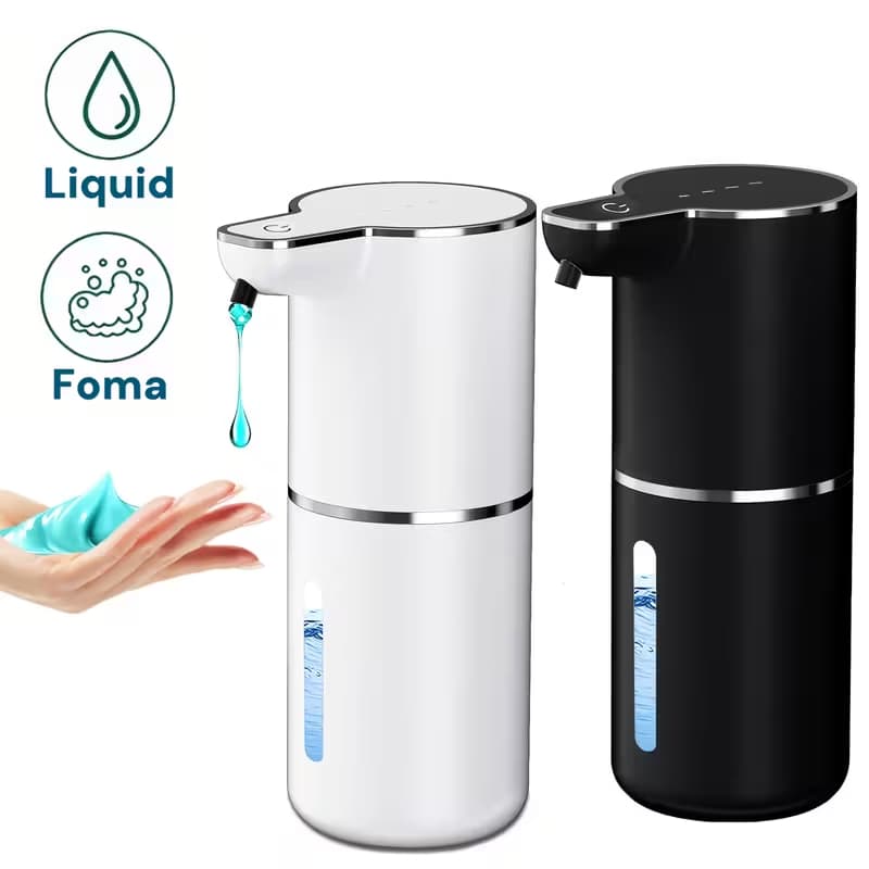 Saboneteira Automática com Sensor Infravermelho 380ml Recarregável para Sabonete Líquido Detergente Espuma