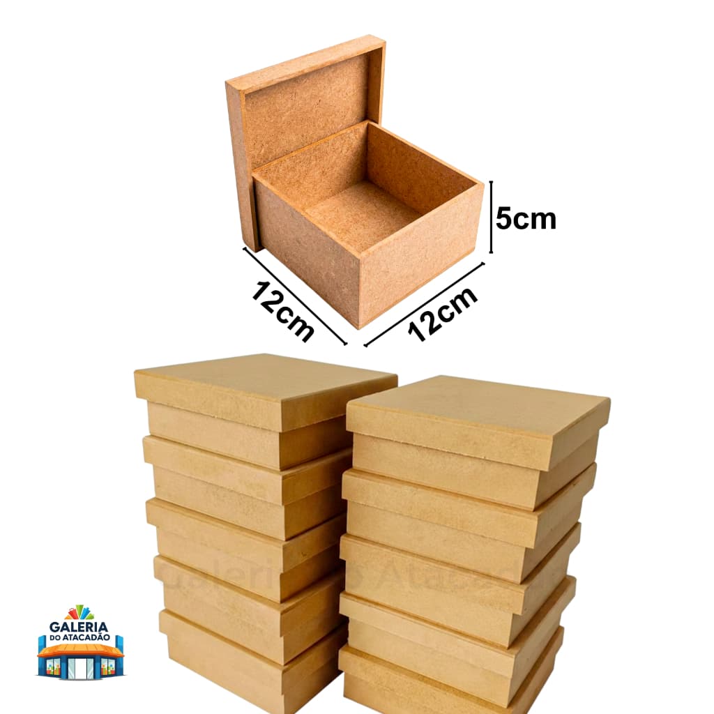 Até 20 Caixas MDF 12x12x5 Liso para Personalizar Artesanato Presente Convite Lembrancinha Decoração