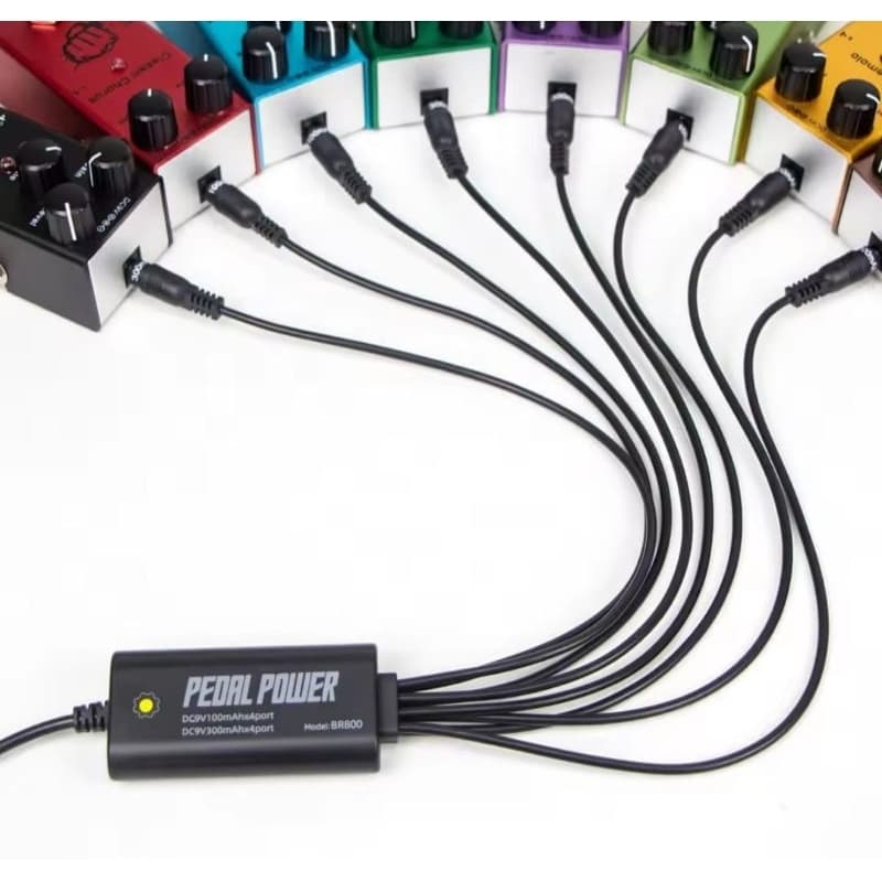 Pedal Power Alimentação para 8 Pedais de Efeitos Portas de 100mAh e 300mAh
