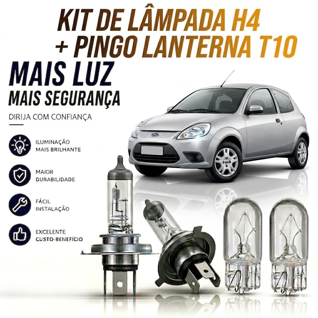 Lampada farol ALTO / BAIXO + LANTERNA KA 2008 ATÉ 2013