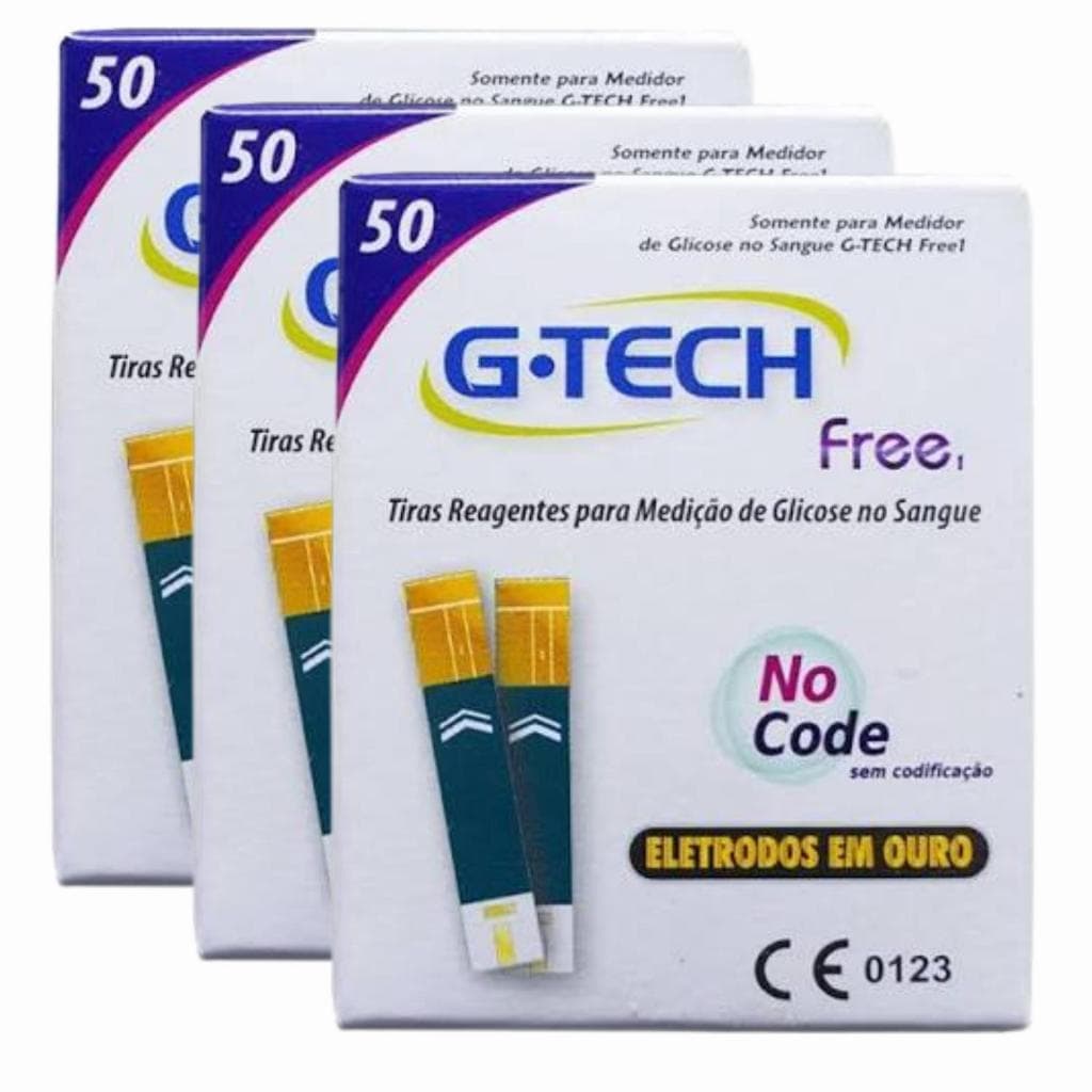 Tira Reagente de Medir Glicose Free 150 unidades - Gtech