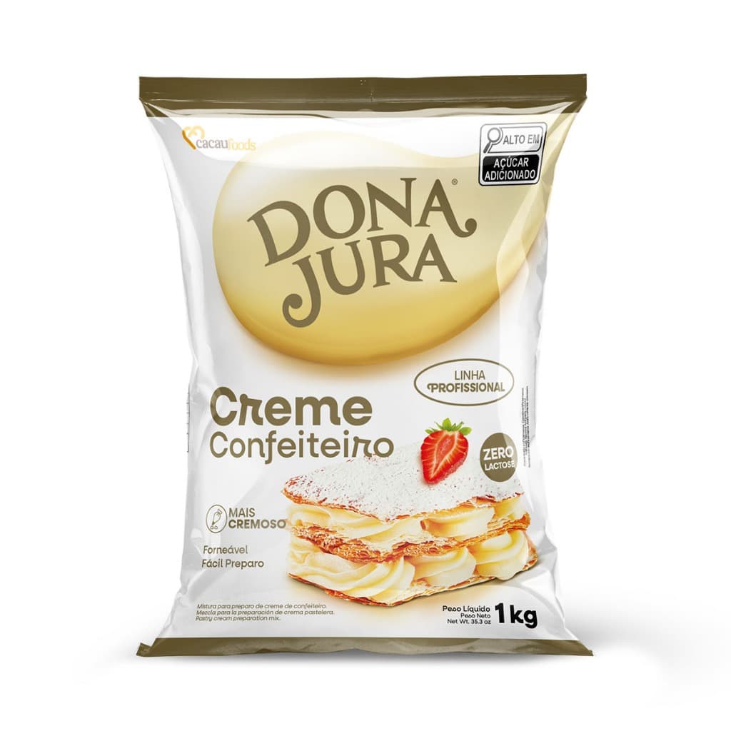Creme de Confeiteiro Bag 1kg Linha Profissional Dona Jura