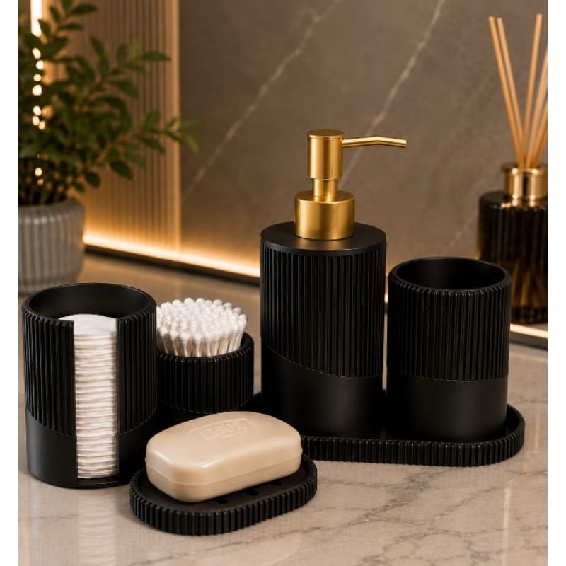 Kit para Banheiro Canelado Premium – Organizador Completo