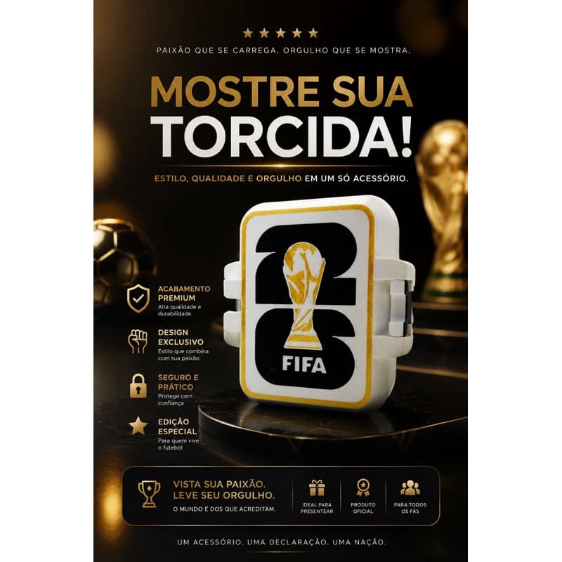 Caixa Organizadora Figurinhas Copa 2026 Case Caixa Estojo Troca Coleção Album da Copa
