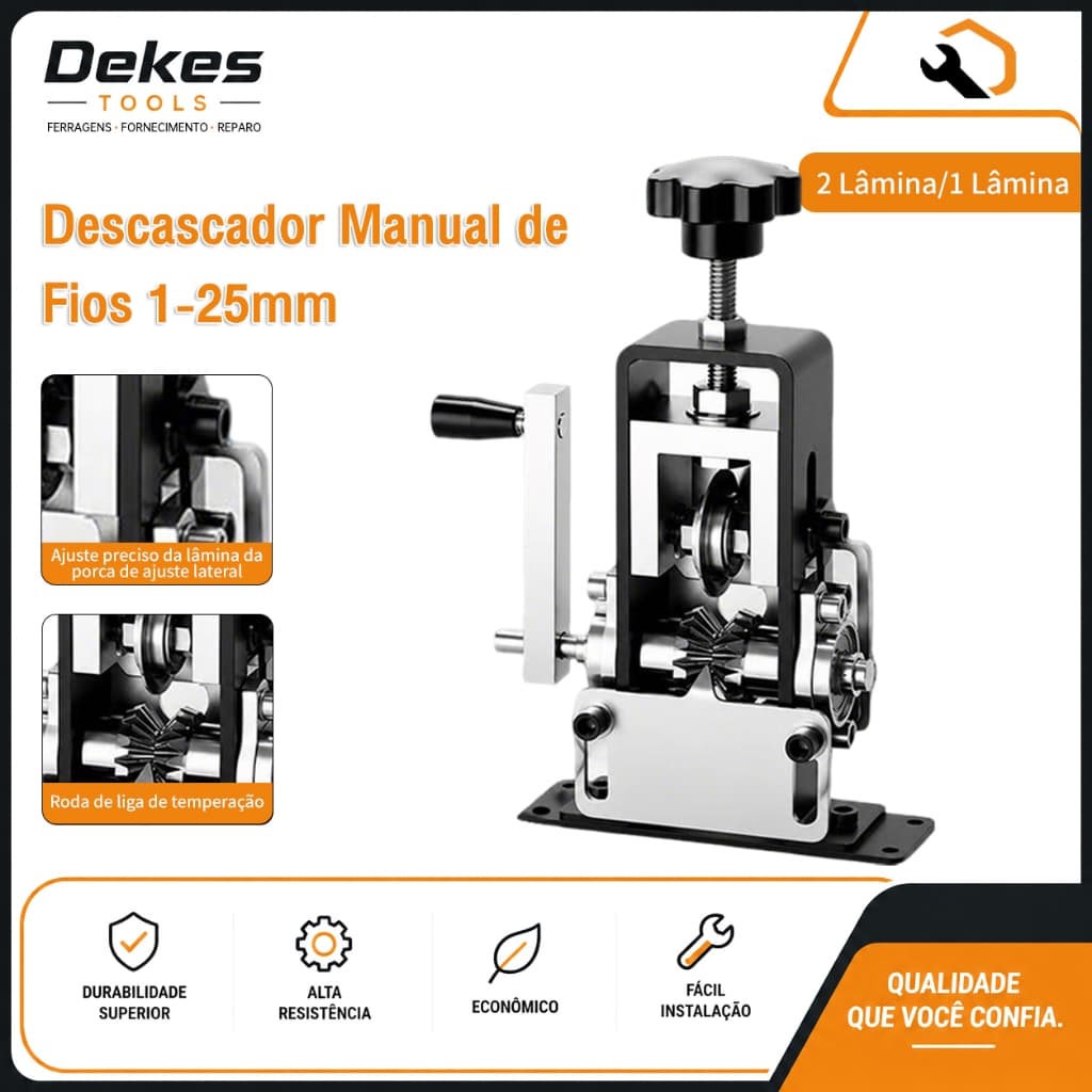 Dekes Decapador De Fio Manual Precisão Ajustável para Fios Elétricos 1-25mm Instalação