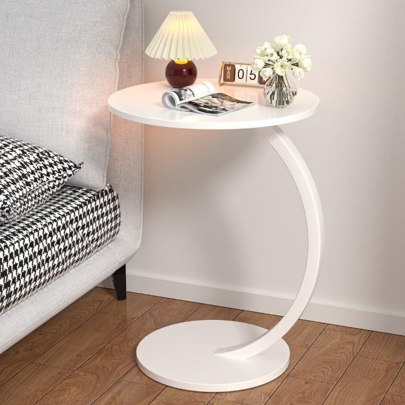 Mesa lateral estilo Industrial com Base metal e tampo MDF Escritório Home Office Estudo