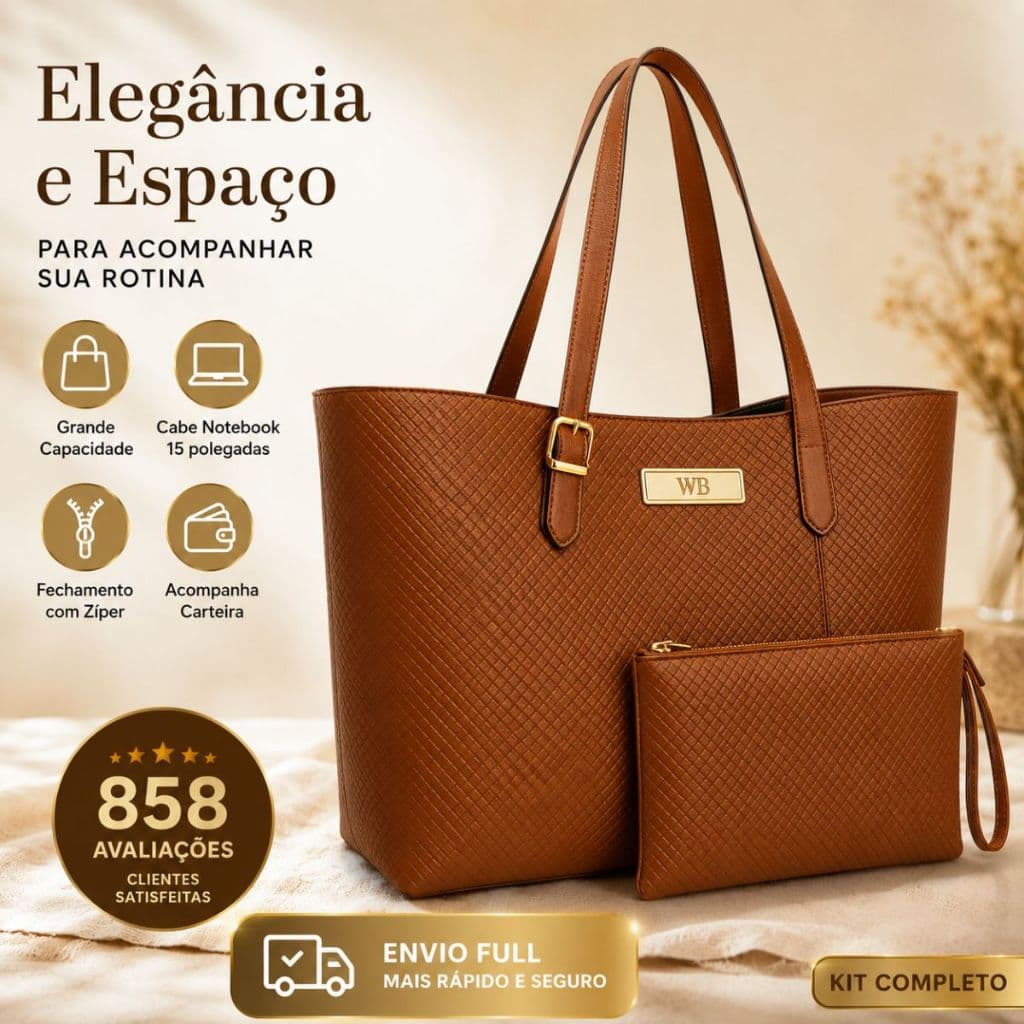 Kit bolsa sacola feminina + Nécessaire promoção