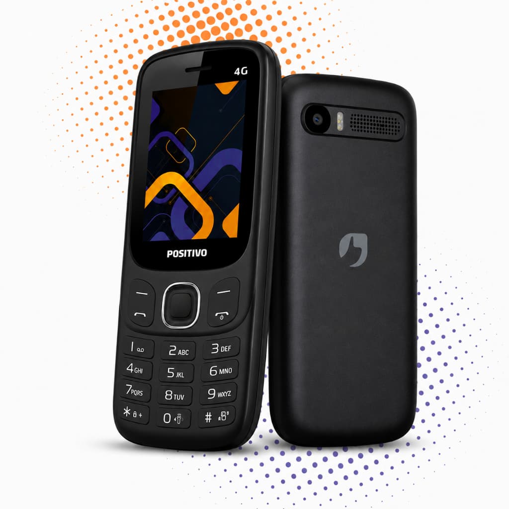 Celular Positivo P41 4G  Tela 2.4" Dual SIM Para Idosos Teclas Grandes Rádio FM Bluetooth