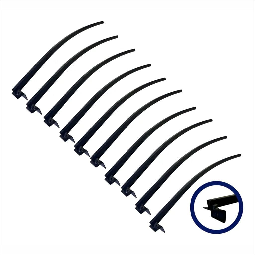 Kit 10 Suporte Braço Refletor Led Base L Curvado 60cm