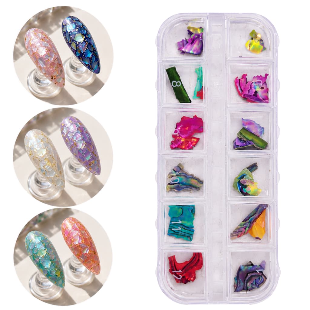 12 Madrepérola Glitter Encapsulamento Unha De Gel Multicolor