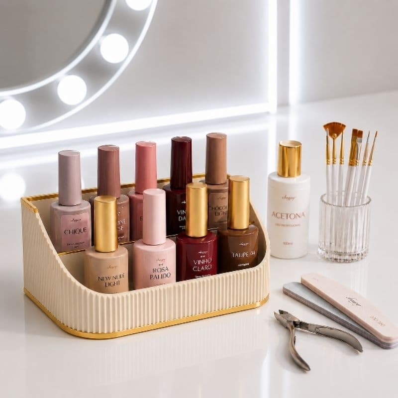 Organizador para Frascos Nail Designer Porta Esmalte Profissional Organizador de Mesa Manicure