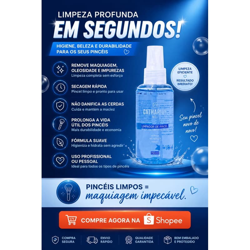 ✨ Limpador de Pincéis – Higienização Rápida e Prática | 150ml