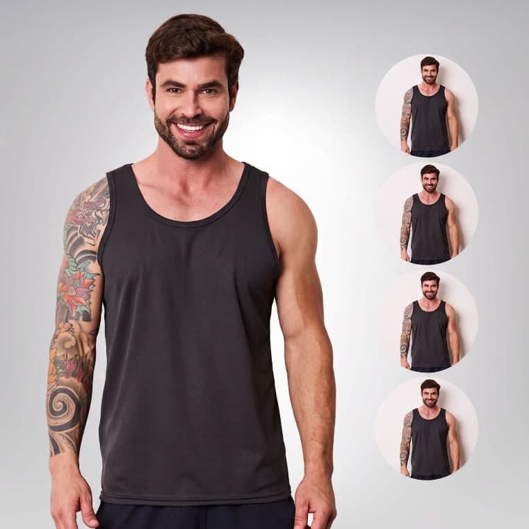 Regata Dry Fit Masculina Lisa Academia Treino Fitness Corrida