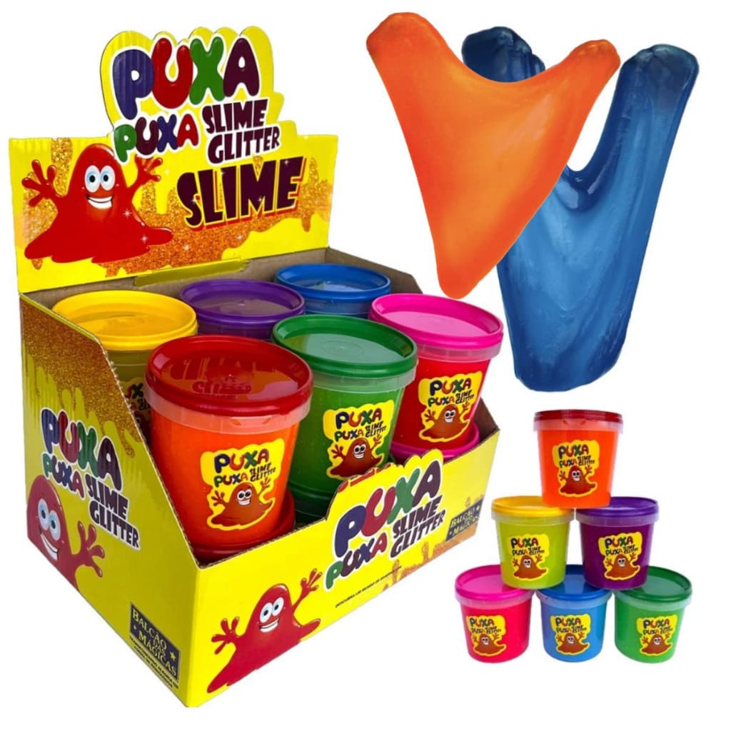 Slime Puxa Puxa 180g - Não Tóxico, Lavável, Estimula Criatividade