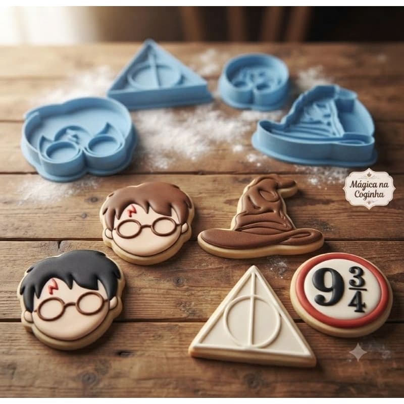 Kit Cortadores de Biscoito Harry Potter - Alta Qualidade