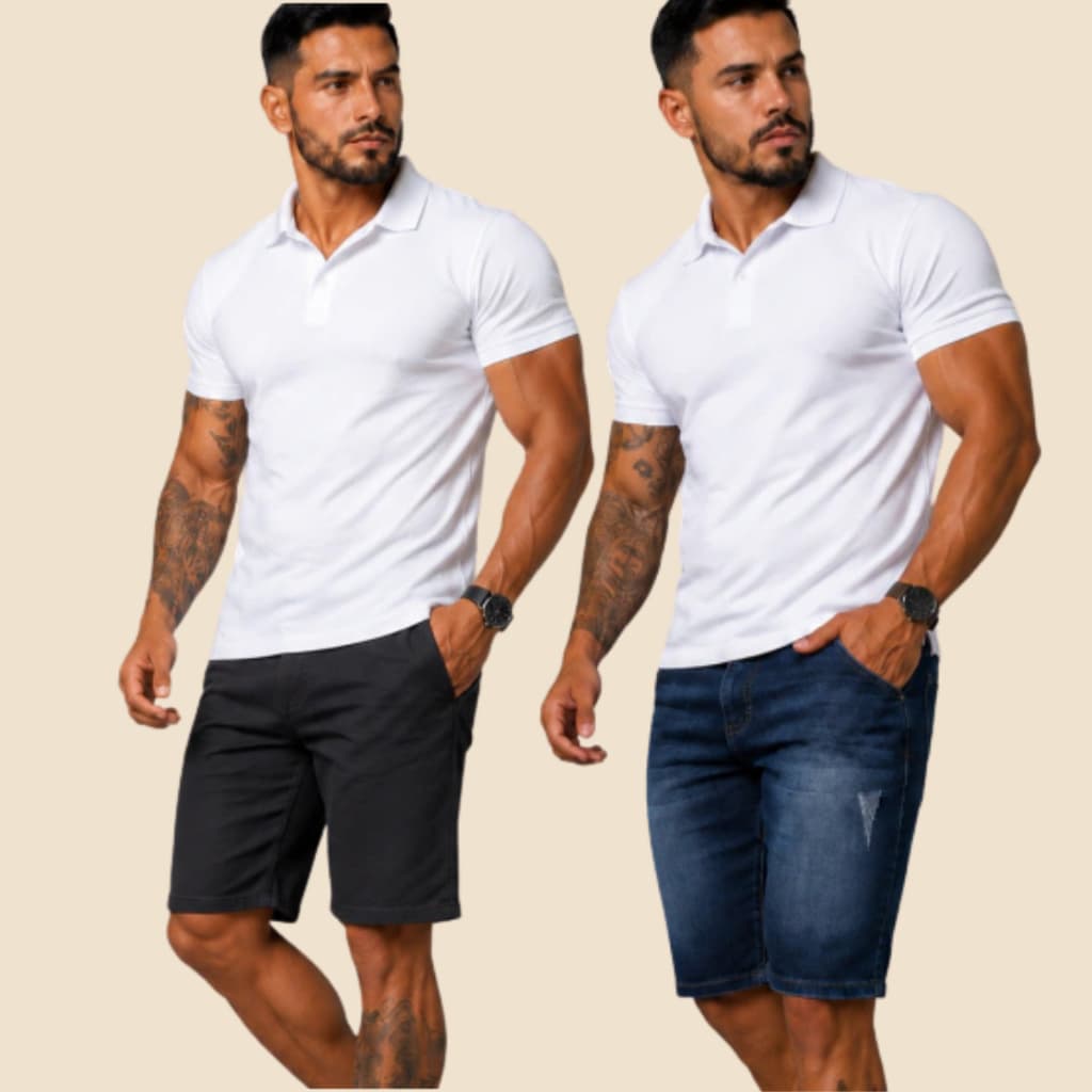 Kit 2 Bermuda Jeans Masculino | Confortável Com Elastano Short | Envio Rápido - Lions