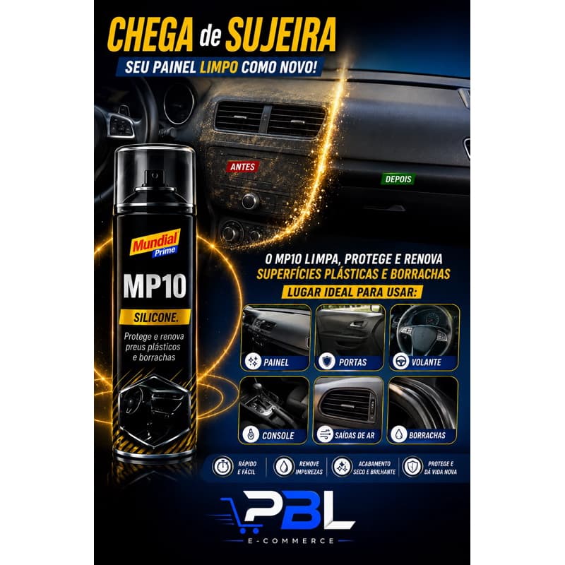 Silicone Spray 300ml Tutti Frutti - Painel Brilho Proteção Plástico Borracha MP10 300ml