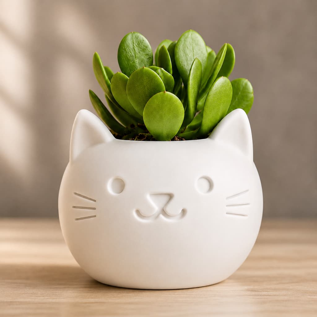 Vaso De Gatinho Decorativo Para Suculenta Cacto Mesa Escritório Quarto Presente Fofo Amante De Gato Planta Casa Pet