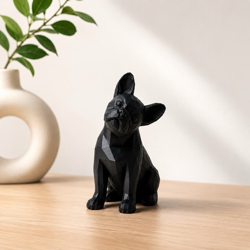 Miniatura Buldogue Francês Bulldog Escultura Cachorro Geométrico Decoração Casa Elegante