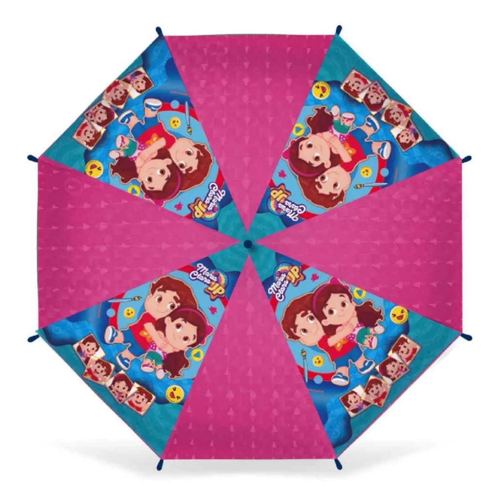 Guarda-Chuva Infantil Maria Clara E JP Sombrinha Menino Vermelho Menina Rosa Oficial Resistente Com Apito
