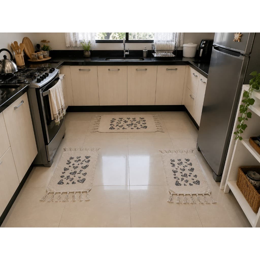 Tapete Nozinho 40x70cm Algodão para Cozinha Banheiro Porta Entrada Lavanderia Macio Decorativo