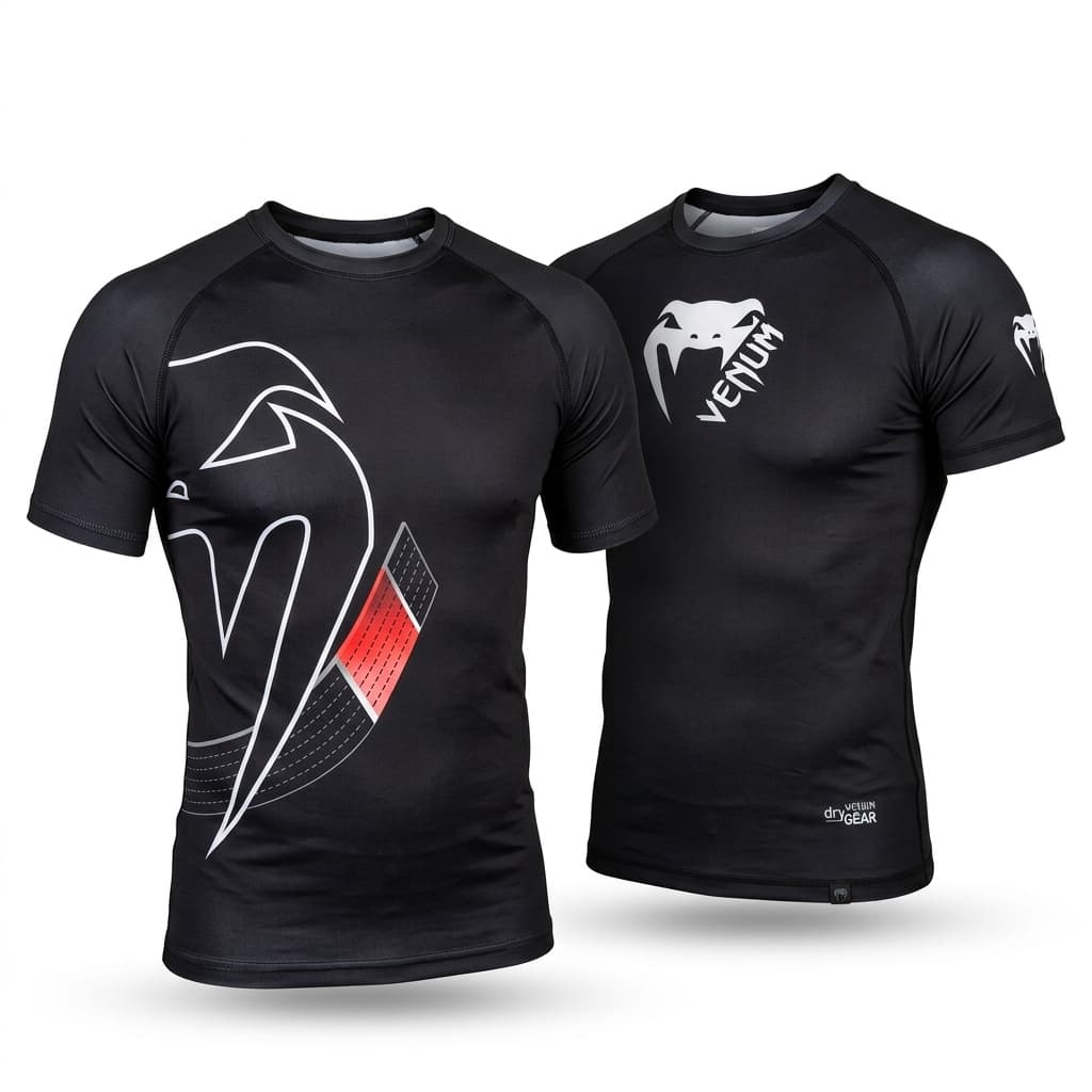 Rashguard Manga Curta Venum Compressão MMA Camisa Musculação