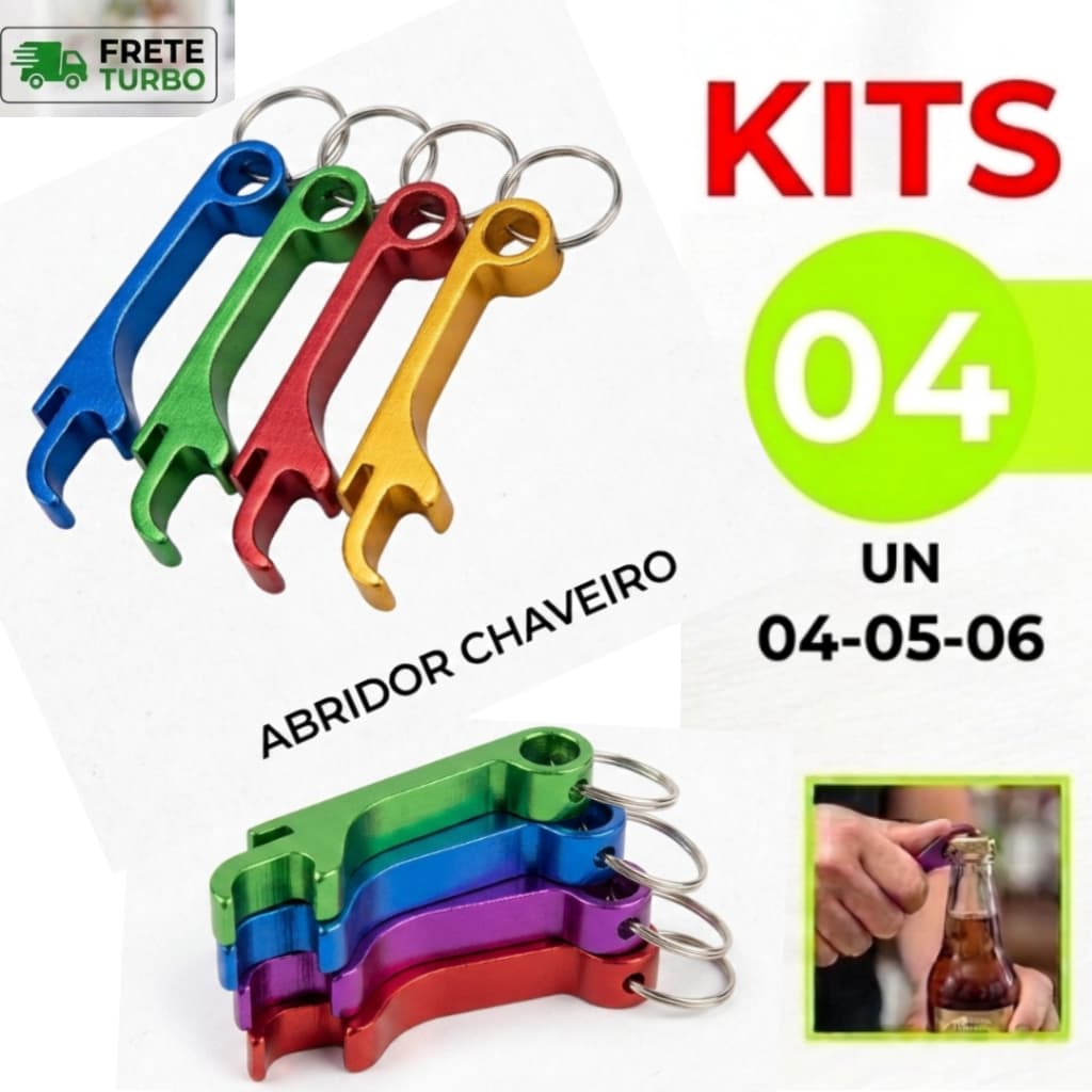 Abridor de Garrafa Portátil Chaveiro em Inox para Uso Diário