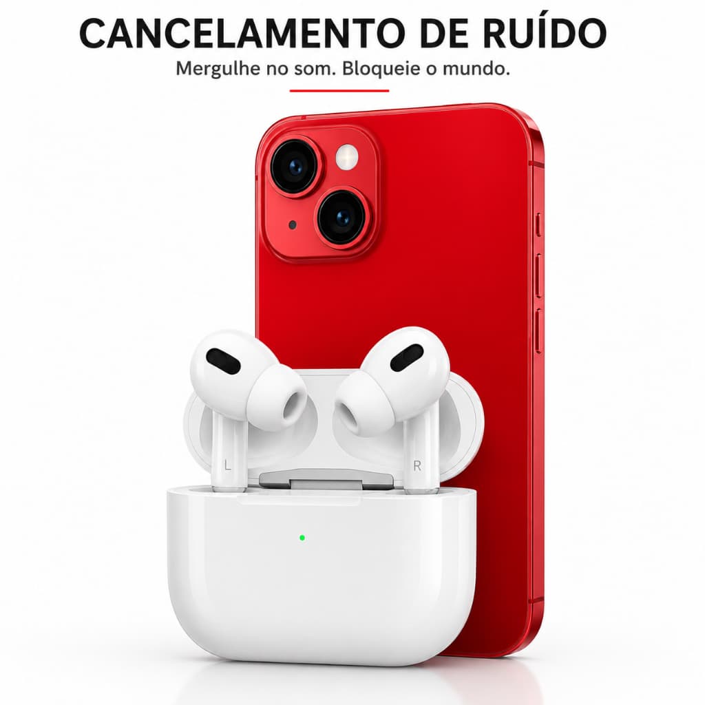 Fone de Ouvido Sem Fio Bluetooth  Com Cancelamento De Ruído  compativel iphone e android