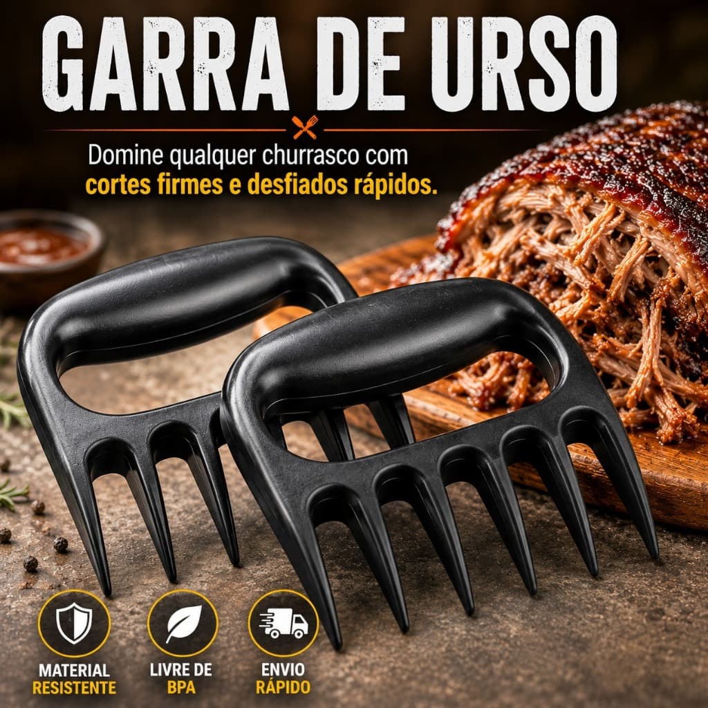 Garra de Urso Desfiador de Carne Churrasco BBQ Profissional Ergonômica Alta Resistência