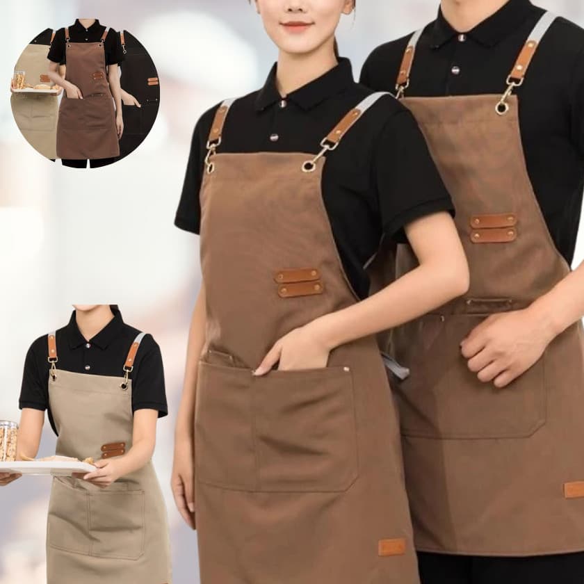 Avental Unissex Cozinha Profissional Dois Bolsos Frontal Ajustável