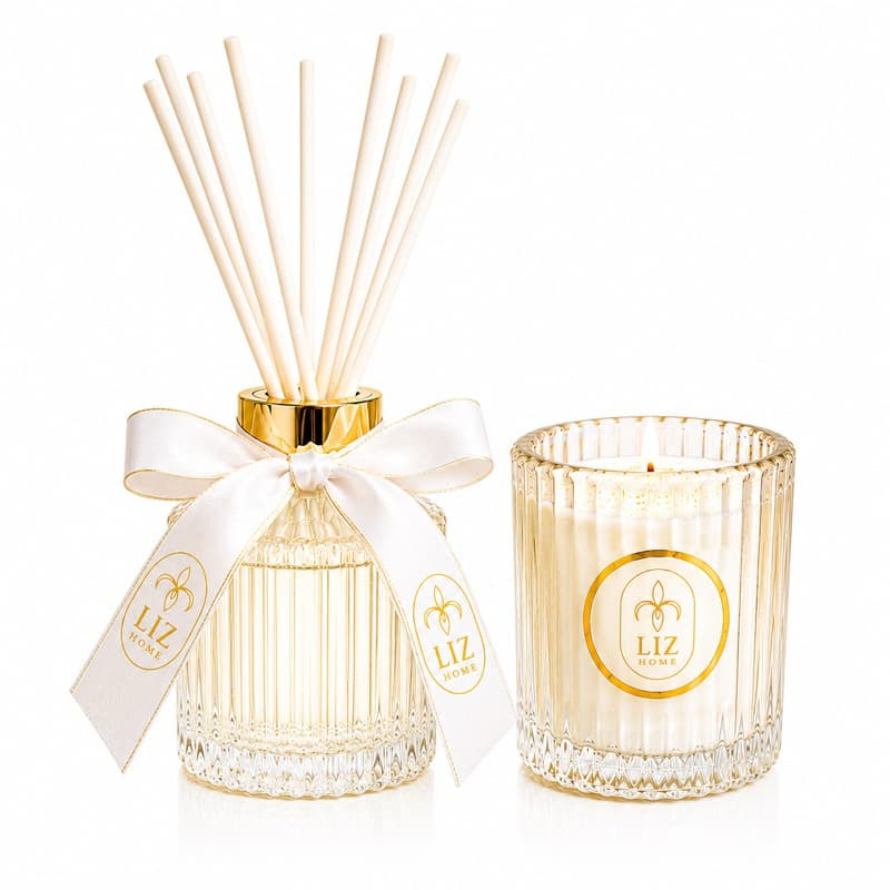 Kit Luxo Liz Aromas – Difusor de Ambiente + Vela Aromática | Elegância, Perfume e Sofisticação